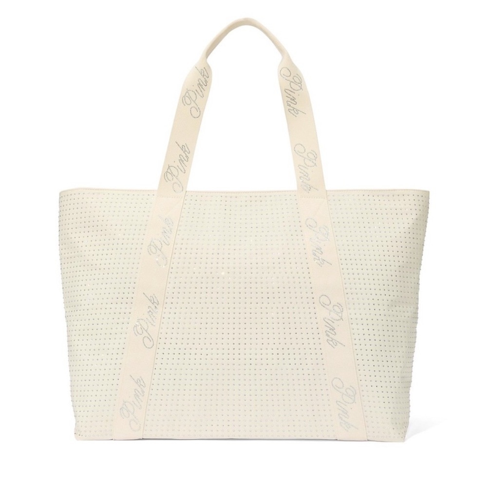 PINK Victoria's Secret Glittering Cream Tote